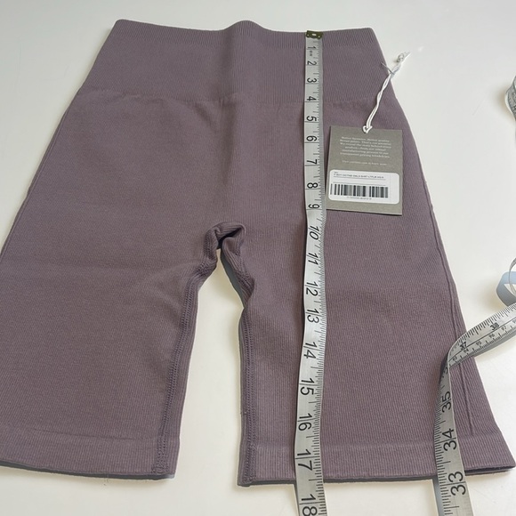 Everlane Seamless Bike Short S Womens New Light Purple Stretch High Rise Ribbed - Picture 10 of 10